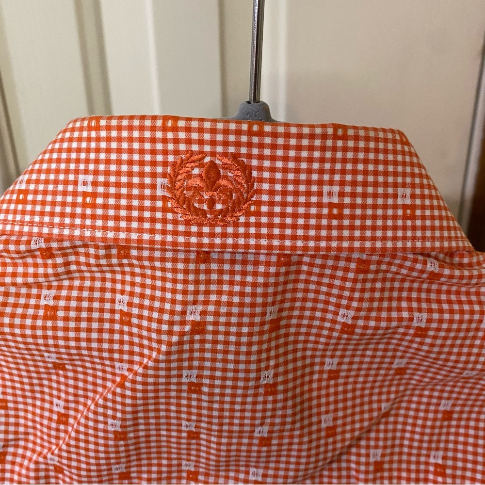 NEW Au Noir Black Label Men's Button Down Shirt Size 3
Medium Orange Plaid - Picture 9 of 12